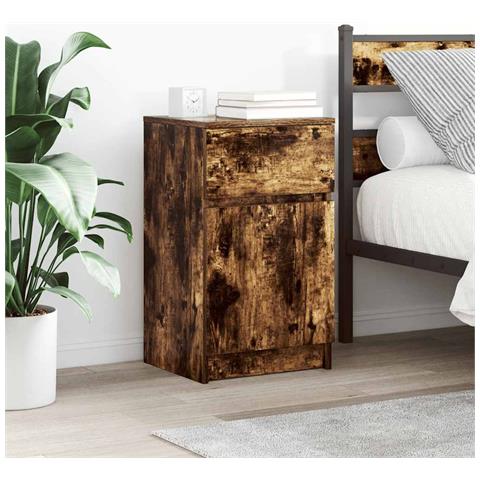 Comodini 2 pz Rovere Fumo 39x35x65 cm in Legno Multistrato - Foto 1