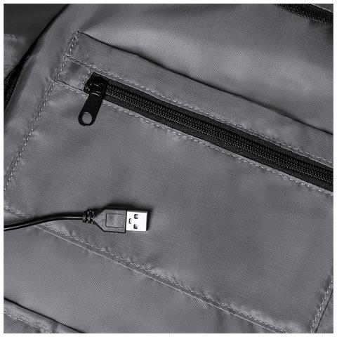 Zaino Antifurto Connessione Usb. Imbottito. Tasca Imbottita Per Laptop E Tablet - Foto 2