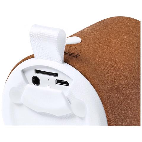Altoparlante Rabs E Pelle Bluetooth. Potenza Sonora 3w. Batteria 400 Mah 6,2x6,5x6,2 Cm. Colore Marrone - Foto 2