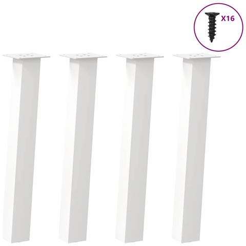 Gambe Per Tavolino 4 Pz Bianco 72 Cm In Acciaio - Foto 1