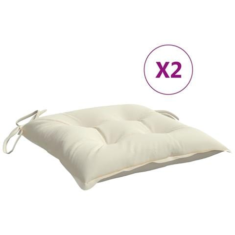Cuscini Per Sedia 2pz Bianco Crema 40x40x7 Cm In Tessuto Oxford - Foto 2