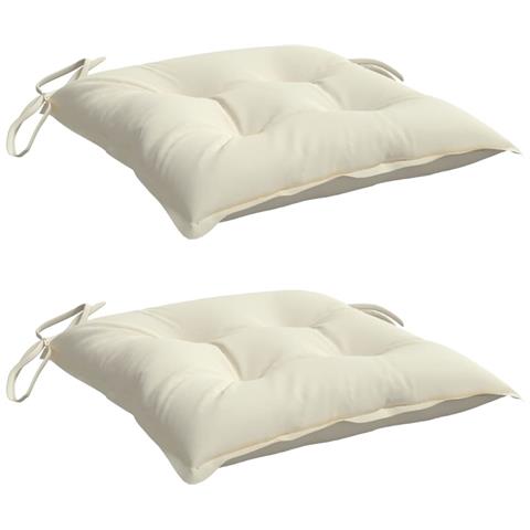 Cuscini Per Sedia 2pz Bianco Crema 40x40x7 Cm In Tessuto Oxford - Foto 3