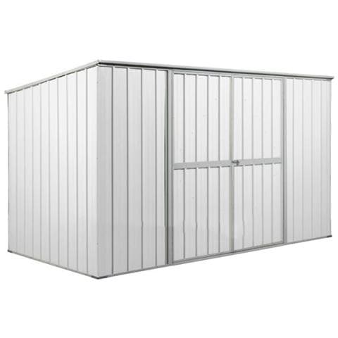 Casetta Deposito Lamiera Box In Acciaio Zincato 345x186cm X H1.92m - 98kg - 6.42mq - Bianco - Foto 1