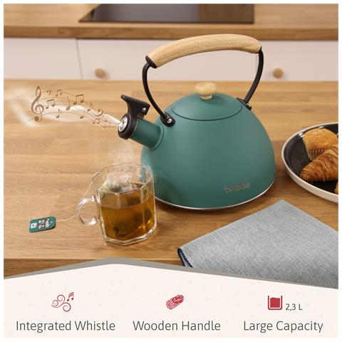 Skt1177gre Nordic Tostapane A Fessura Larga 2 Fette + Bollitore Induzione Con Fischio 2,3 L 870w Verde - Foto 2