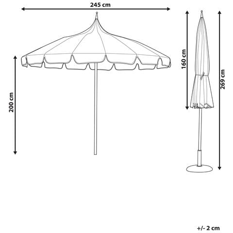 Ombrellone Da Esterno 245 Cm Minoa Bianco /beige - Foto 7