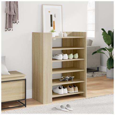 Lusso Casadino -  Scarpiera Rovere Sonoma 74,5x37,5x100 Cm In Legno Multistrato - Foto 8