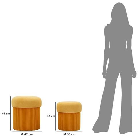 Pouf Mf722 - Giallo - Mdf - 44x42x42 Cm - Foto 8