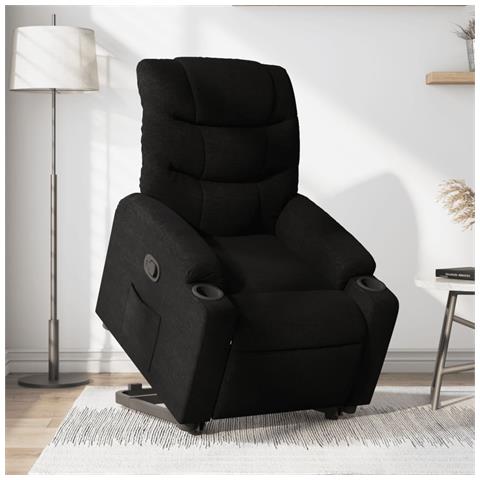 Poltrona Alzapersona Reclinabile Nera in Tessuto - Foto 2