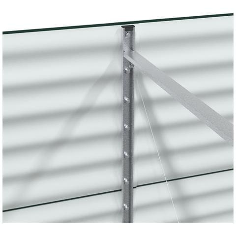 Letto da Giardino Rialzato Verde 400x80x81 cm in Acciaio Zincato - Foto 8