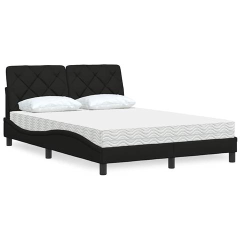 Letto con Materasso Nero 140x200 cm in Tessuto - Foto 2