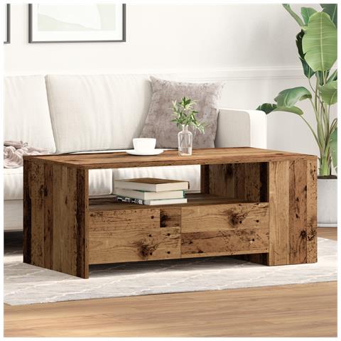 Tavolino da caffè in legno vecchio 102x55x43,5 cm in legno ingegnerizzato - Foto 2