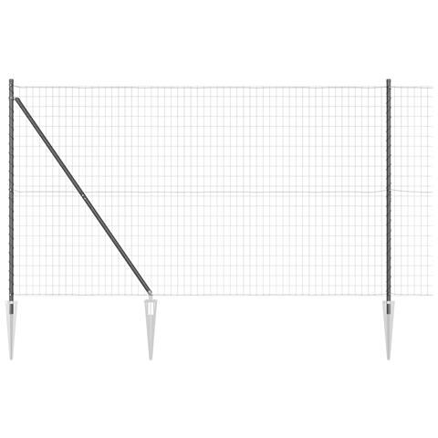 Euro Fence con 7 Paletti a Punta 1,6x10 m in Acciaio Zincato Grigio - Foto 1