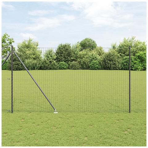 Euro Fence con 7 Paletti a Punta 1,6x10 m in Acciaio Zincato Grigio - Foto 2