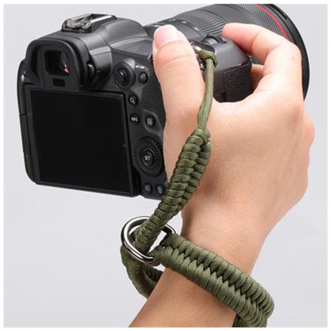 Cinturino Da Polso Per Fotocamera Intrecciato A Mano Compatibile Con Eos Nex A7r3 A7c Rx100 Xt4 Green - Foto 2
