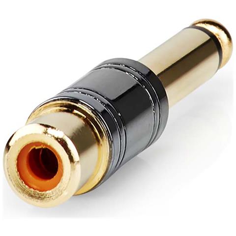 Adattatore Audio Mono Da 6,35 Mm Maschio A Rca Femmina, Nero / Oro - Foto 5