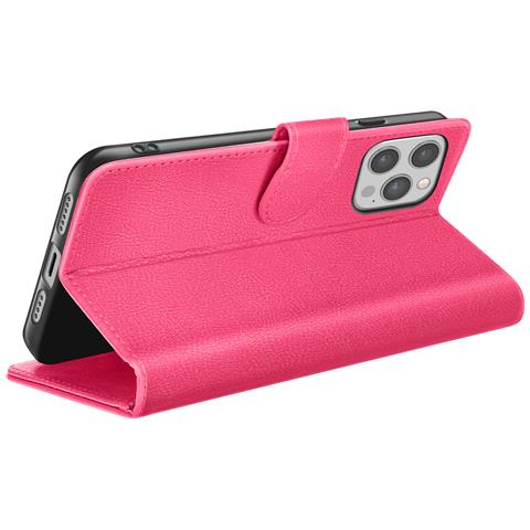 Custodia A Portafoglio Per Iphone 12 Pro Max Con Supporto E Linguetta Magnetica, Fucsia - Foto 5