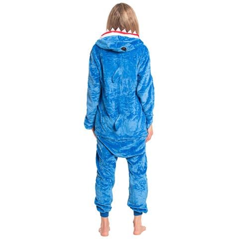 Pigiama Da Donna Tuta Kigurumi Onesie Costume Squalo Blu 175-185 Xl - Foto 2