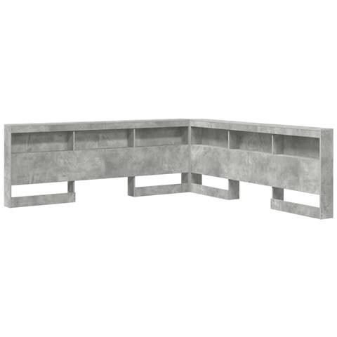 Testata contenitore Grigio cemento 200 cm Legno multistrato - Foto 1