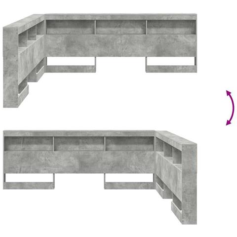 Testata contenitore Grigio cemento 200 cm Legno multistrato - Foto 9