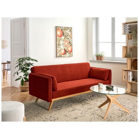 Divano Letto Asaa Tessuto Rosso - Foto 1