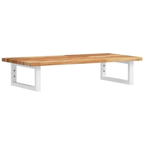 Ripiano a Parete per Lavabo in Acciaio e Massello di Acacia - Foto 1