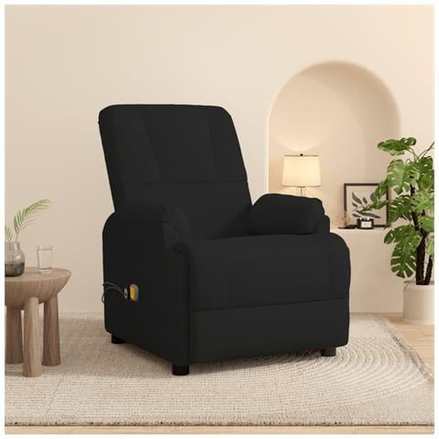 Poltrona Alzapersona Massaggiante Nera in Scamosciato - Foto 2