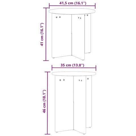 Tavolino da salotto 2 pcs Cera marrone 41.5 x 41.5 x 41 cm - Foto 9