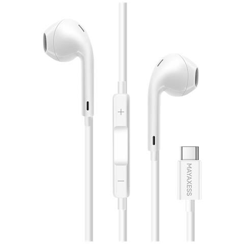 Cuffie Cablate Per Google Pixel 10 Pro Xl Usb-c Con Microfono Integrato, Bianco - Foto 2