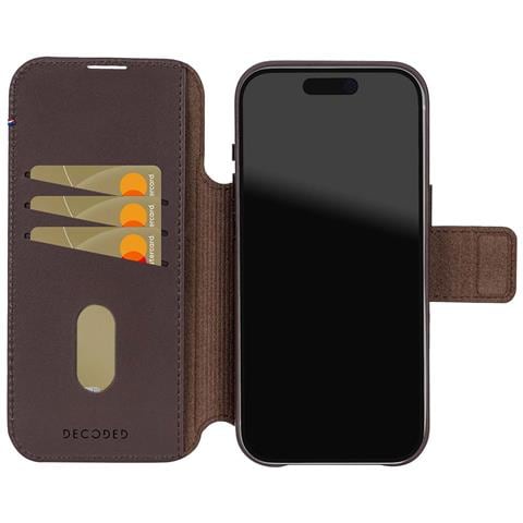 Custodia Folio Per Iphone 17 Air Magsafe In Pelle Con Cover Amovibile, Marrone Scuro - Foto 4