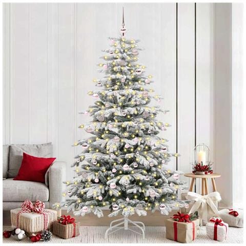 Albero di Natale Artificiale con Rami Pieghevoli Bianco 240 cm - Foto 2
