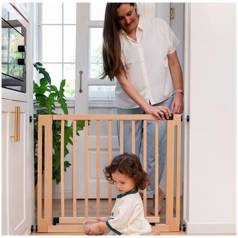 Safetots Cancelletto Elegance In Legno, Naturale, 79cm - 87cm, Cancelletto Di Sicurezza A Pressione, Passaggio Extra Largo Di 57cm - Foto 2