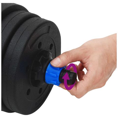 Set di Manubri 2-in-1 30kg Nero e Blu Cemento e sabbia di ferro - Foto 9