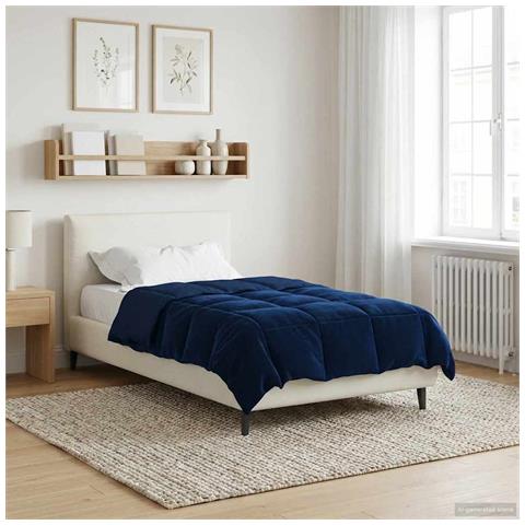 Duvet Invernale Trapuntato Blu Scuro 135 x 220 cm Microfibra - Foto 2