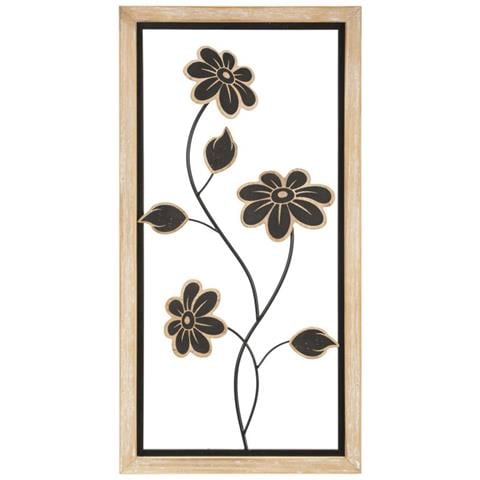 Decorazione In Metallo 3d Fiori 46-marrone-metallo-30x2,5x60 Cm - Foto 1
