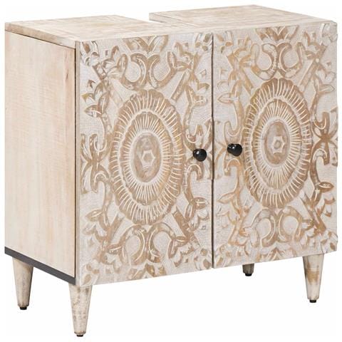 Armadio per Lavabo da Bagno con porta Bianco 62 x 33 x 58 cm - Foto 1