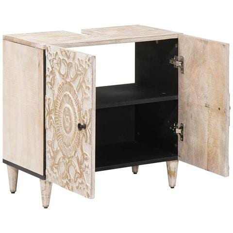Armadio per Lavabo da Bagno con porta Bianco 62 x 33 x 58 cm - Foto 2
