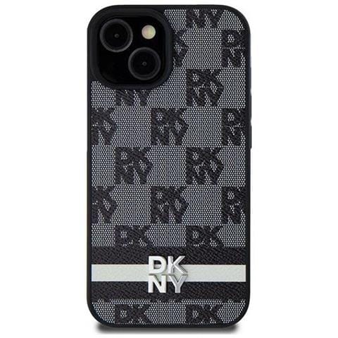 Custodia Dkny In Pelle A Quadri E Tinta Unita Con Strisce Stampate Per Samsung Galaxy S24 - Nera - Foto 1