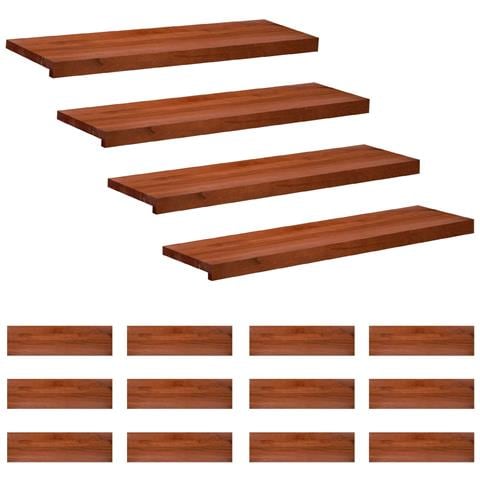 Tappeti per scale 16 pz 100 x 30 x 2 cm Marrone - Foto 1