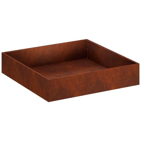 Vaso da giardino Ruggine 80 x 80 x 20 cm Acciaio Corten - Foto 1
