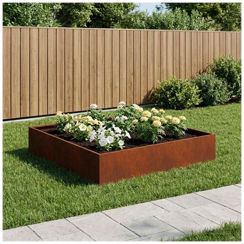 Vaso da giardino Ruggine 80 x 80 x 20 cm Acciaio Corten - Foto 2