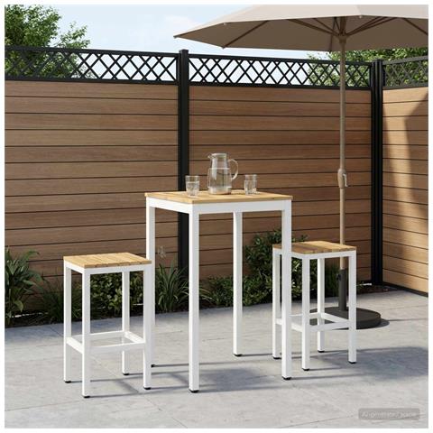 Tavolo Bar da Giardino Bianco 60 x 60,5 x 105 cm - Foto 2