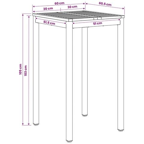 Tavolo Bar da Giardino Bianco 60 x 60,5 x 105 cm - Foto 8