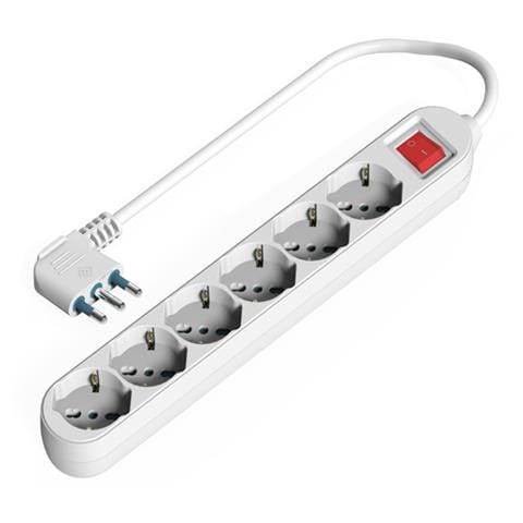 Multipresa 6 Uscite con Interruttore Bianco - Foto 1
