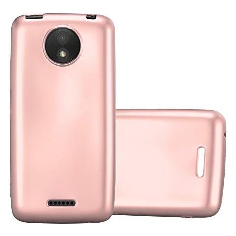 Custodia Compatibile Con Motorola Moto C Plus In Oro Rosa Metallico - Coperchio Protettivo In Silicone Tpu Flessibile - Foto 1