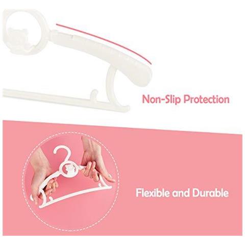 Set Di 20 Plastica Scuola Materna Del Bambino Grucce Con Salvaspazio Impilabile Ganci Antisdrucciolevoli Allungabili Appendini Per I Bambini Pi Piccoli Bambini Bambini Bianco - Foto 4