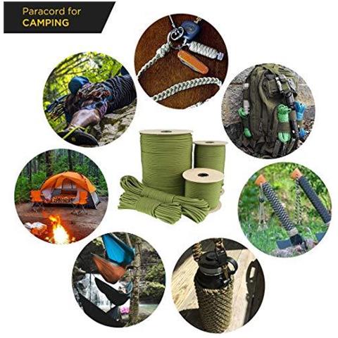 Paracord 550 Del Cavo Dei Paracadute Tipo Iii Mil-spec 7 Fili Survival (moss 15 M) - Foto 2