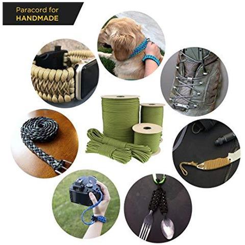 Paracord 550 Del Cavo Dei Paracadute Tipo Iii Mil-spec 7 Fili Survival (moss 15 M) - Foto 4