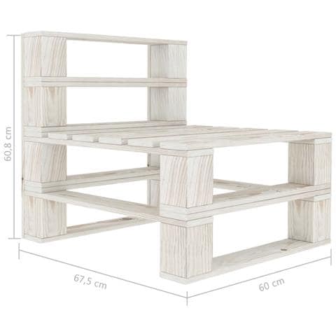 Divano Centrale da Giardino Pallet con Cuscini Crema in Legno - Foto 2