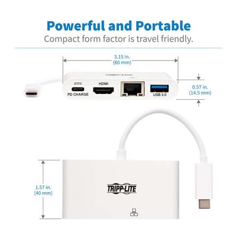 Tripp Lite U444-06N-H4GU-C cavo e adattatore video USB C USB C + USB A + HDMI Bianco - Foto 7