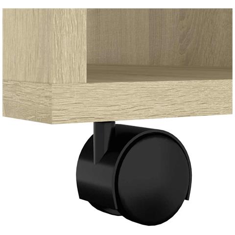 Mobiletto con Ruote Rovere Sonoma 60x53x72 cm Legno Multistrato - Foto 2